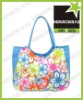 Blue Flower printed Polyester Beach bag