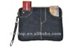 Blue Jeans Style Soft Pouch for iPad/ iPad 2 with dark blue