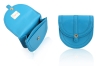 Blue PVC girls cheap semi-round coin wallet