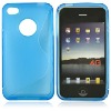 Blue S Line Design TPU Case Gel Cover Skin For Apple iPhone 4