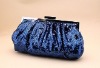 Blue SATIN EVENING PURSE Wedding PARTY BAG