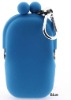 Blue Silicone Coin Purse, Key Case with Carabiner