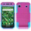 Blue With Purple Silicone +Hole Hard 2 in 1 Case For Samsung Galaxy S I9000