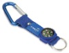 Blue carabiner hook with compass