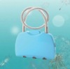 Blue color luggage lock with steel cable