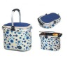 Blue flat-top aluminum framed picnic cooler basket