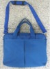 Blue/grey 15 inch nylon laptop bag without logo/brand