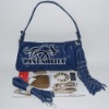 Blue leather bag 99033