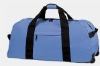 Blue nylon travel bag with PP webbing handle and functional pockets