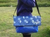Blue pvc tarpaulin shoulder bag
