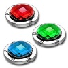 Blue red green crystal foldable bag hangerr metal foldaway purse hanger epoxy