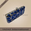 Blue satin evening bag