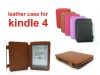 Book style leather case for Amazon kindle4