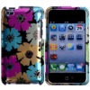Bothsides Classical Flower Hard Protect Cover Shell For iPod Touch 4-Black