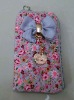 Bow wallet with print flower for cute girls