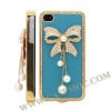 Bowknot Pearl Diamond Case Cover for iPhone 4S/ iPhone 4(Blue)