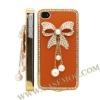 Bowknot Pearl Diamond Case Cover for iPhone 4S/ iPhone 4(Orange)