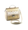 Boxy Satchel Bag with Fusion Look on Straw and Crochet