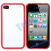 Brand New Detachable Skin Hard Case Cover for iPhone 4(Red+white)