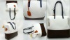 Brand designer white leather handbags for lady