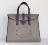 Brand designer women's office grey leather bags