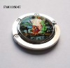 Brand new zinc alloy bag hook metal hook round shape+logo welcome