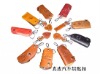 Branded key chain in real leather material