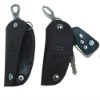 Branded key chain in real leather material