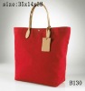 Breif design women red large zippered tote bags