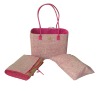 Brief design series-fashion paper straw beach bag set