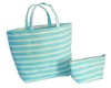 Bright blue strap plain paper tote bag set