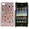 Brilliant Pink Dotted Rhinestone Hard Cover Case Shell For Apple iPhone 4G