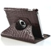 Brown 360 Degree Rotating Stand Leather Case for iPad 2