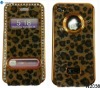 Brown Color Leopard Furry Skin Luxus Case for iPhone.Slider Design Case for iPhone 4S