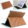 Brown Folio Stand Leather Case for iPad 2