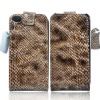 Brown High Quality Genuine Leather Skin Shell Pouch For iPhone 4 4S