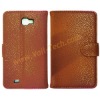 Brown Leechee Vein Leather Case Cover Shell For Samsung Galaxy Note i9220