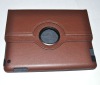 Brown Newest and Hottest rotating leather design for ipad case