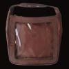 Brown Nylon Tote bag with Clear pvc window