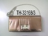 Brown PU-case evening bag with lock