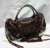 Brown PU leather hand bag
