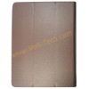 Brown Triple Folding Design Leather Shell Cover Case For ipad 2