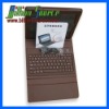 Brown color Unique design leather case for Ipad2 with bluetooth keyboard