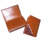 Brown leather card wallet