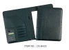 Business PU leather portfolio folder with calculator