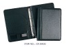 Business PU leather zip portfolio with metal binder