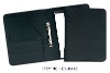 Business PU leather zip portfolio with metal binder