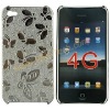 Butterflies Design Silver Hard Case Plastic Skin Cover For iPhone 4G