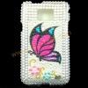 Butterflies With Two Parts Rhinestone Plastic Skin Cover Shell For Samsung Galaxy S2 i9100