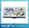 Butterfly metal business name card holder